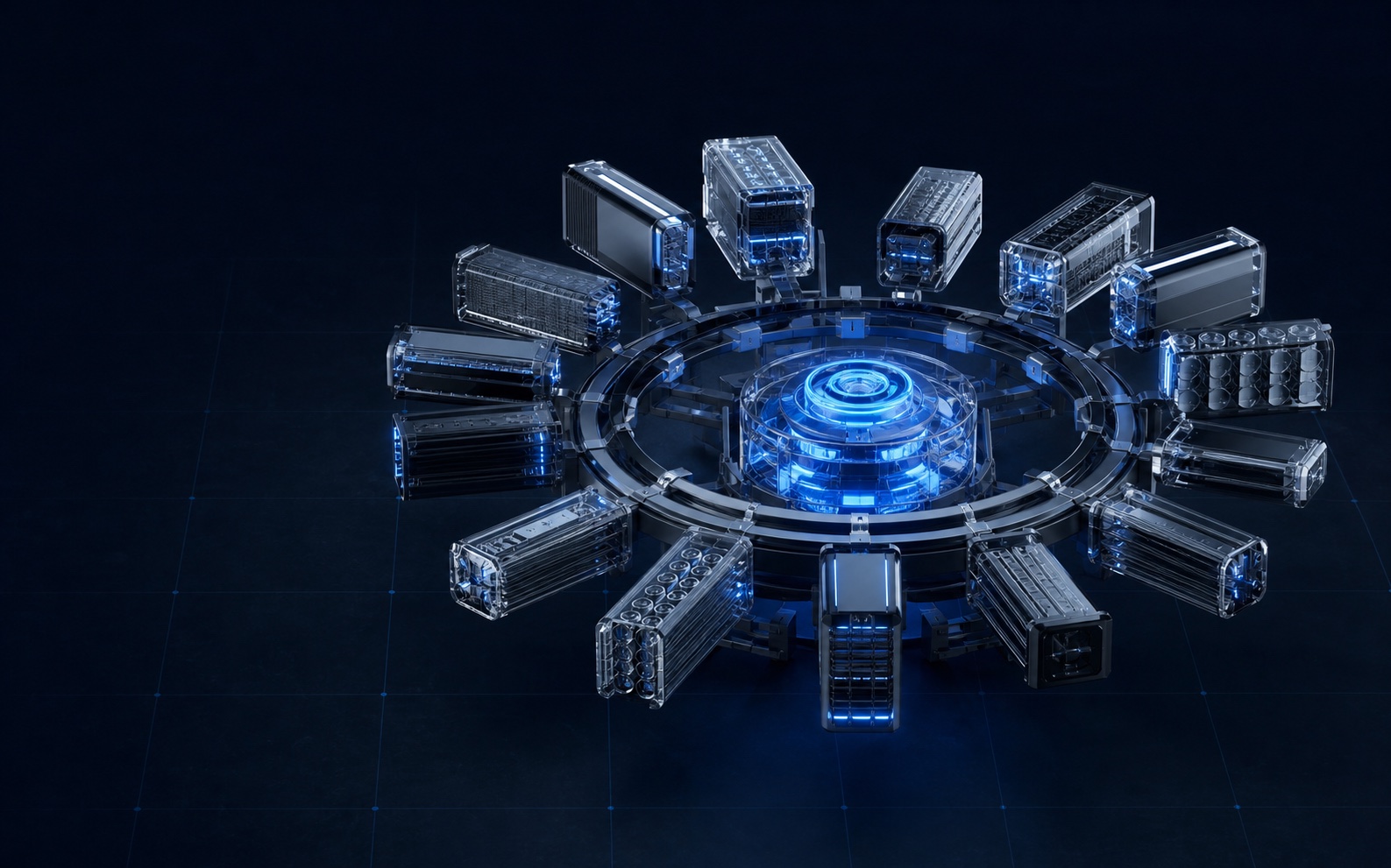 Modular compute systems arranged around an open model core