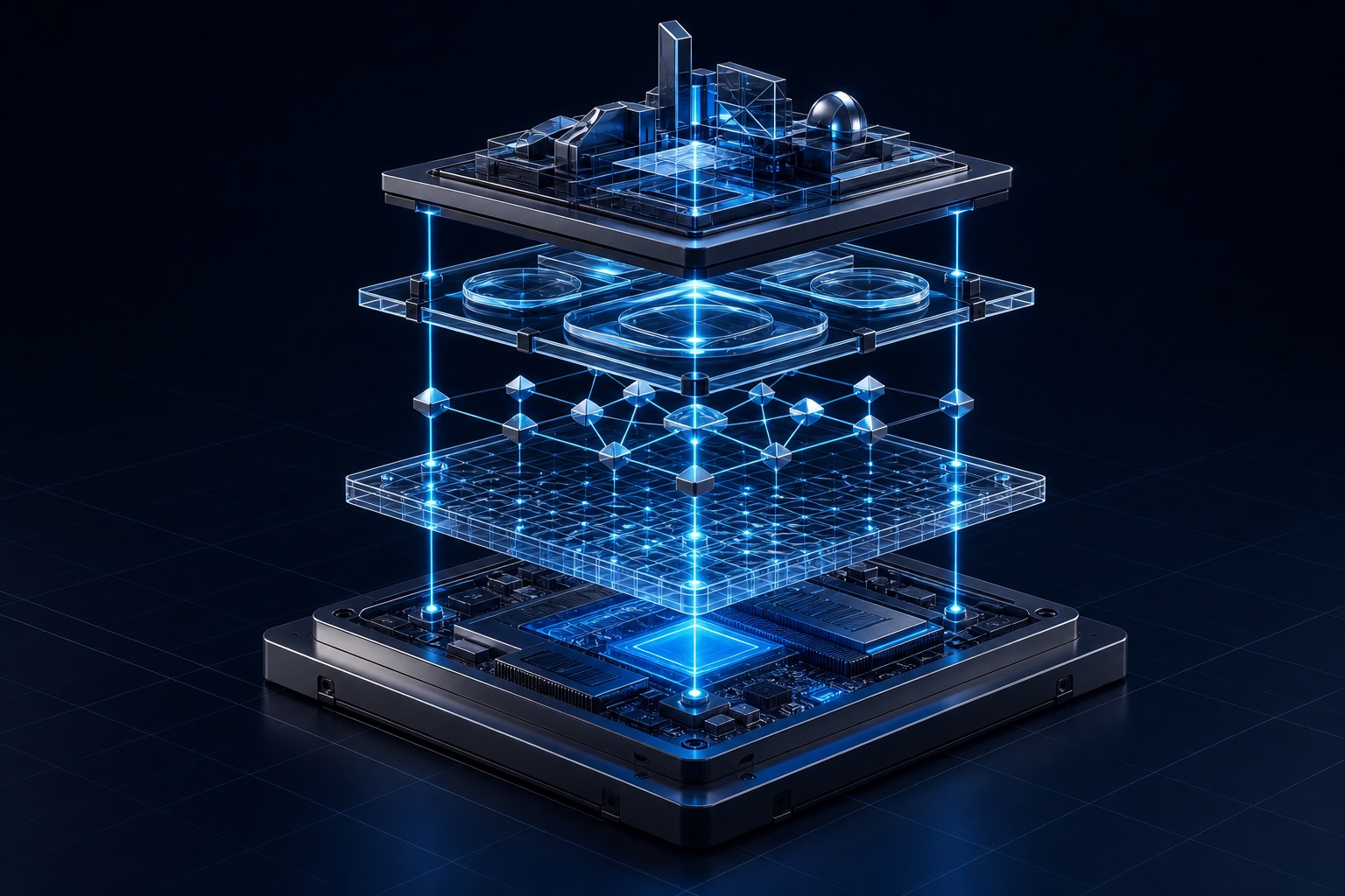 Exploded graphics system with hardware, rendering, scene graph and presentation layers
