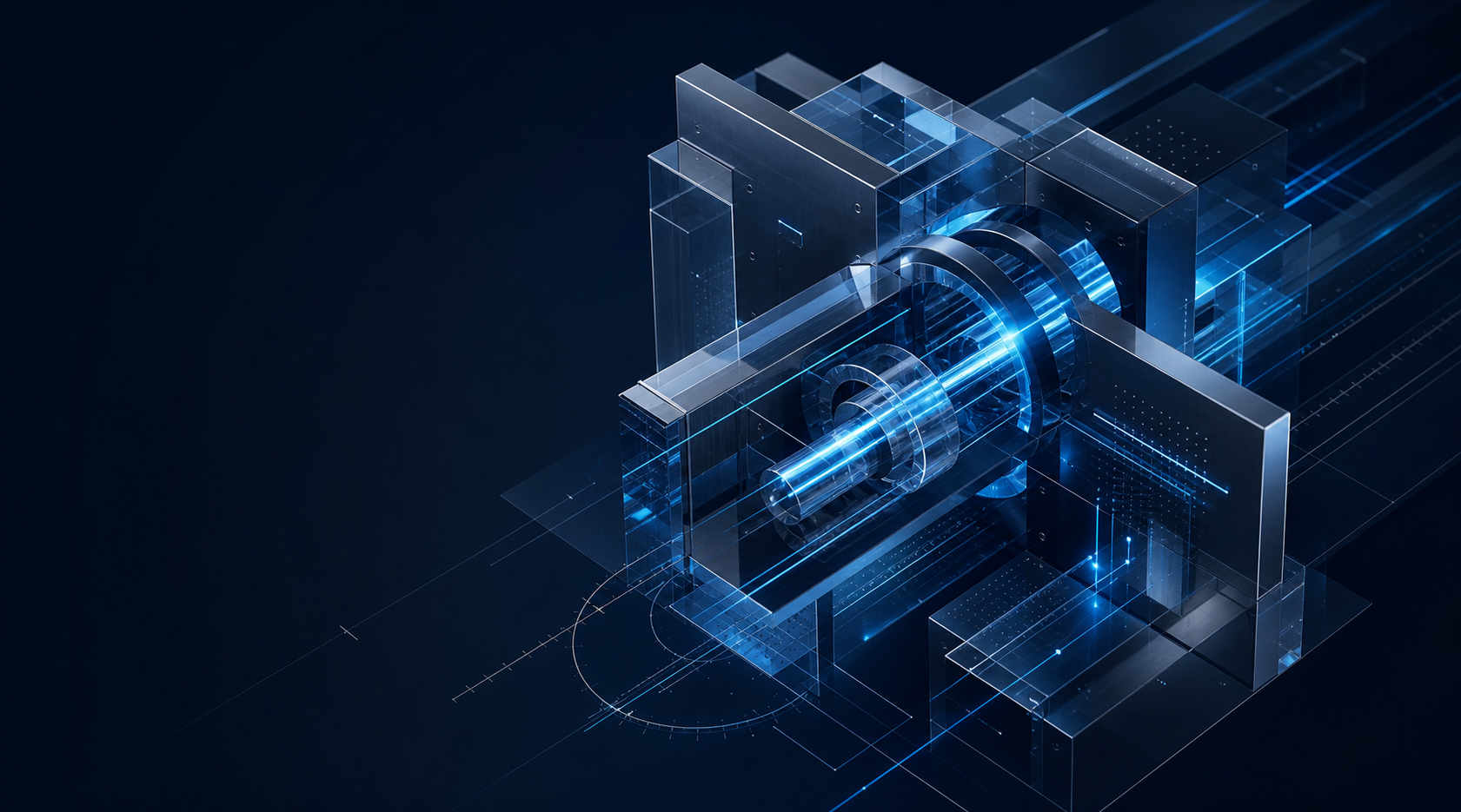 Abstract precision-engineered computational system made from glass and metal